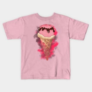 Ice Cream with painting and smoke effects Kids T-Shirt